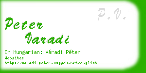 peter varadi business card